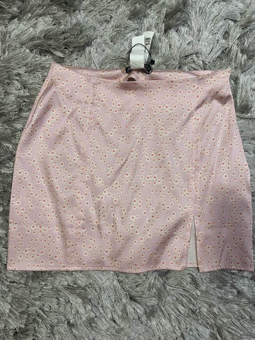 Zara Pink Floral Mini Skirt with Front Slit